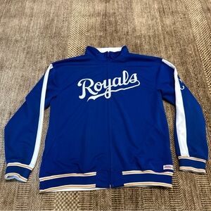Stitches Kansas City Royals Zip Up Jacket Size XL Blue/White